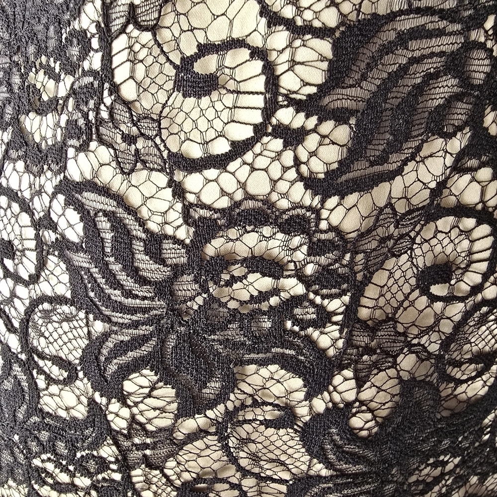 WHBM Strapless Black Lace Overlay Dress - Picture 6 of 8